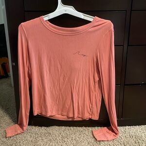 Pink Long Sleeve Beach Top